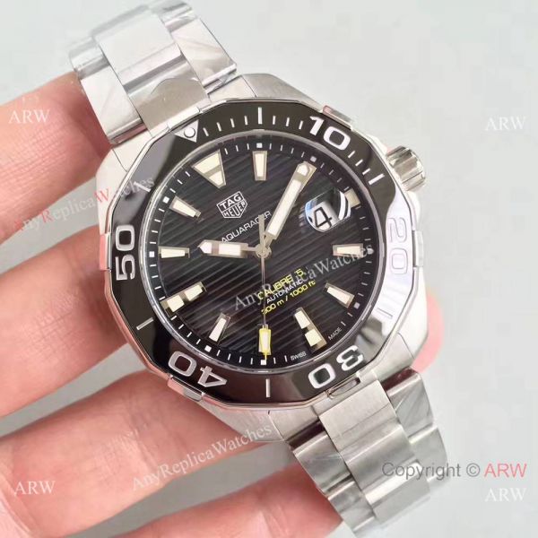 Swiss Grade TAG HEUER Aquaracer Calibre 5 Watch Fake Stainless Steel Black Ceramic Swiss Grade TAG HEUER Aquaracer Calibre 5 Watch Fake Stainless Steel Black Ceramic