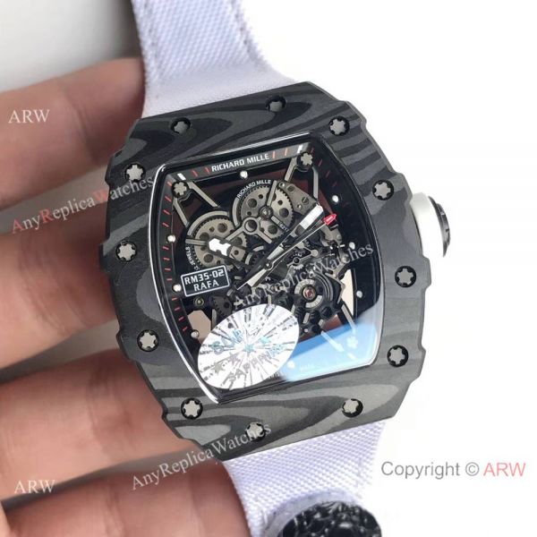 Swiss Quality Richard Mille RM35-02 Carbon White Strap Watch Knock off Swiss Quality Richard Mille RM35-02 Carbon White Strap Watch Knock off