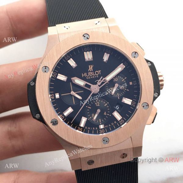 Fake Hublot Big Bang Rose Gold Chronograph Watch SWISS 4100 Fake Hublot Big Bang Rose Gold Chronograph Watch SWISS 4100