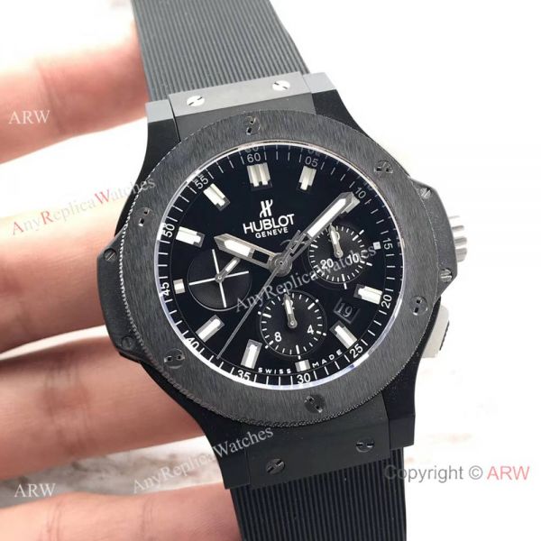 Replica Hublot Big Bang 4100 Black Steel 44mm Watch Black Bezel Replica Hublot Big Bang 4100 Black Steel 44mm Watch Black Bezel