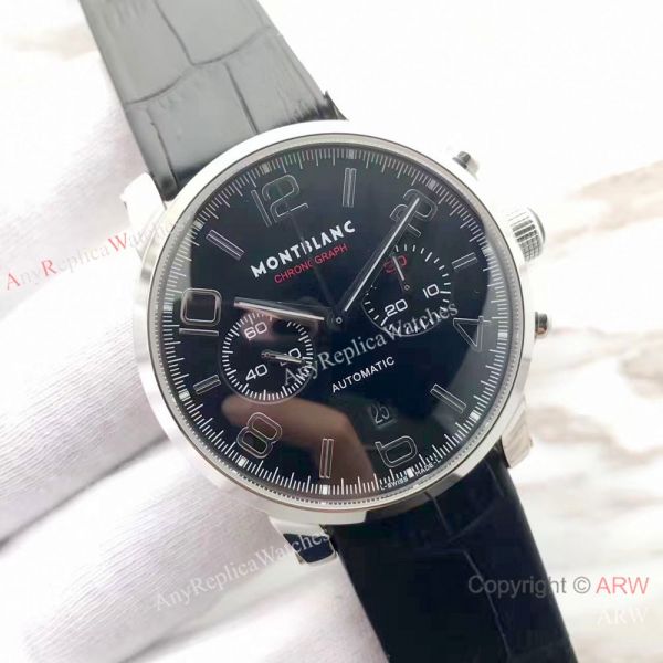 Mont Blanc Clone Timewalker SS Black Leather Strap Watch Swiss Grade 1 7750 Automatic Mont Blanc Clone Timewalker SS Black Leather Strap Watch Swiss Grade 1 7750 Automatic