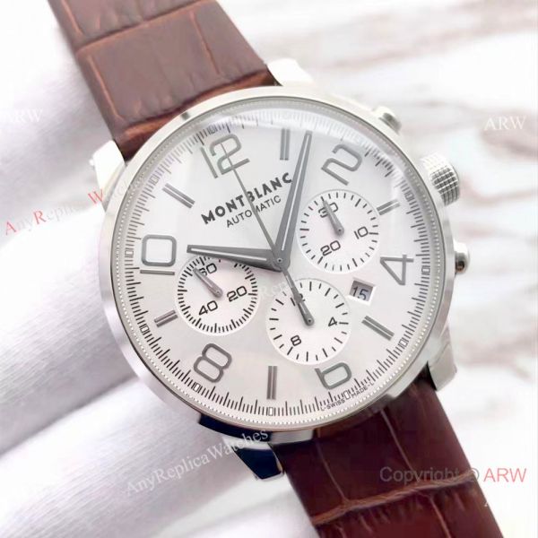 Mont Blanc Clone TimeWalker Chronograph Brown Leather Strap Watch Grade AAA Mont Blanc Clone TimeWalker Chronograph Brown Leather Strap Watch Grade AAA