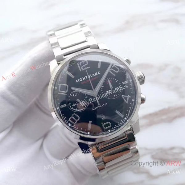 Swiss Grade 7750 Mont blanc Knock off Timewalker 316L Stainless Steel Black Face Watch Swiss Grade 7750 Mont blanc Knock off Timewalker 316L Stainless Steel Black Face Watch