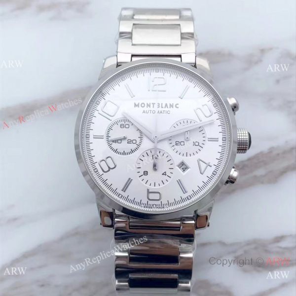 Swiss Grade 1 Mont Blanc Knock off Timewalker Chrono Stainless Steel Watch Swiss Grade 1 Mont Blanc Knock off Timewalker Chrono Stainless Steel Watch