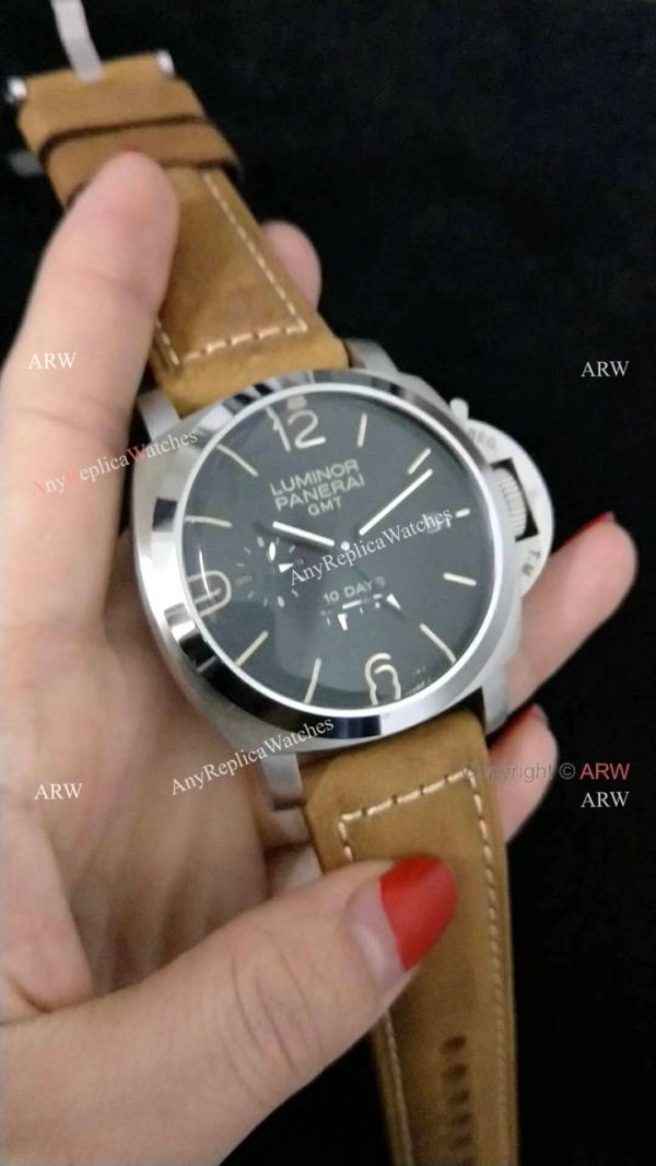 AAA Replica Luminor Panerai 10-Days GMT PAM 533 Watch Brown Leather Band AAA Replica Luminor Panerai 10-Days GMT PAM 533 Watch Brown Leather Band
