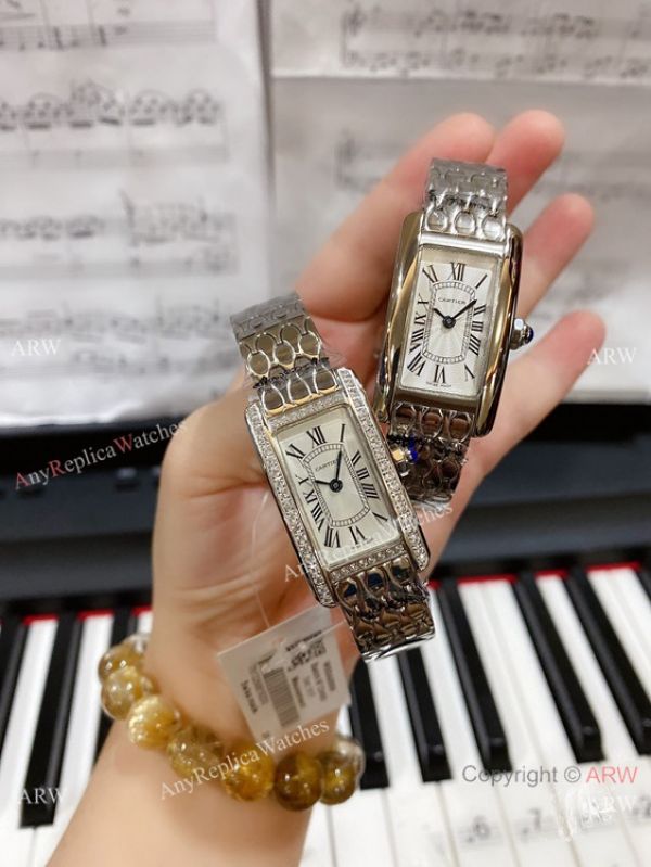 2020 Copy Cartier Tank AmEricaine Stainless Steel Watch Small 2020 Copy Cartier Tank AmEricaine Stainless Steel Watch Small
