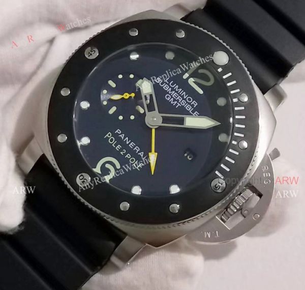 Swiss Replica Panerai Submersible Luminor GMT Pole 2 Pole Watch 47mm Swiss Replica Panerai Submersible Luminor GMT Pole 2 Pole Watch 47mm