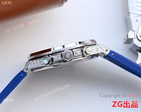 New Copy Audemars Piguet Iced Out Royal Oak Blue Chronograph Watch New Copy Audemars Piguet Iced Out Royal Oak Blue Chronograph Watch