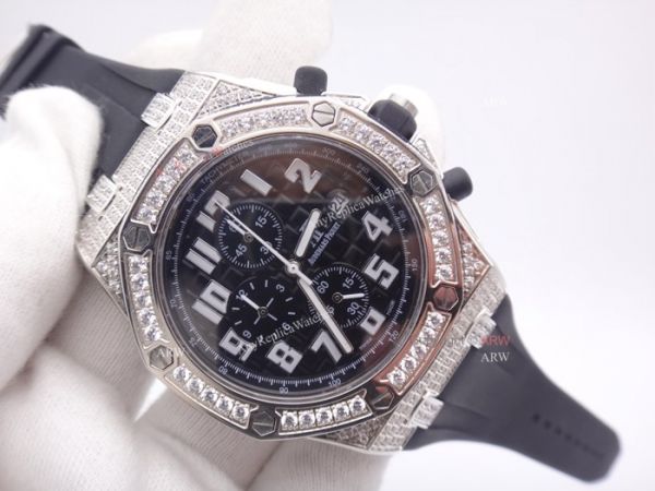 Replica Audemars Piguet Royal Oak Offshore Diamond Watch Black Dial Rubber Strap Replica Audemars Piguet Royal Oak Offshore Diamond Watch Black Dial Rubber Strap