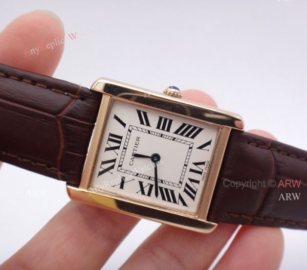 Cartier Tank Rose Gold Leather Strap Replica Watches For Sale Cartier Tank Rose Gold Leather Strap Replica Watches For Sale