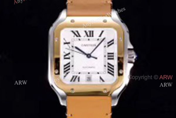 2018 New Santos De Cartier Watch Collection Cartier Santos Brown Leather Strap White Roman Dial Watches 2018 New Santos De Cartier Watch Collection Cartier Santos Brown Leather Strap White Roman Dial Watches