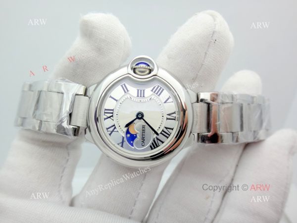 Cartier Ballon Bleu Moon psase Ladies 26mm Watch Stainless Steel Cartier Ballon Bleu Moon psase Ladies 26mm Watch Stainless Steel