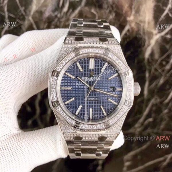 Fake Audemars Piguet Royal Oak Diamond Watches Stainless Steel Champagne Face Fake Audemars Piguet Royal Oak Diamond Watches Stainless Steel Champagne Face