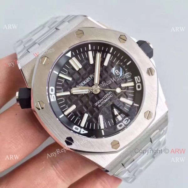 JF Factory Swiss Replica Audemars Piguet Royal Oak Offshore Diver Watch Stainless Steel Black Dial JF Factory Swiss Replica Audemars Piguet Royal Oak Offshore Diver Watch Stainless Steel Black Dial