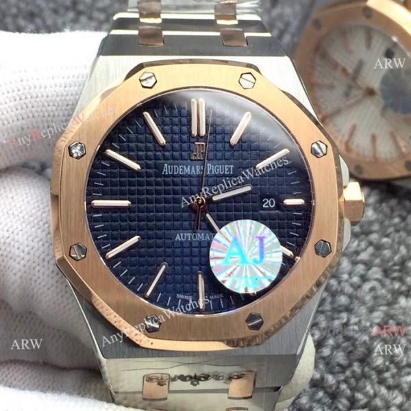 Newest Fake Audemars Piguet Royal Oak Watch Two Tone Rose Gold Silver Dial Newest Fake Audemars Piguet Royal Oak Watch Two Tone Rose Gold Silver Dial