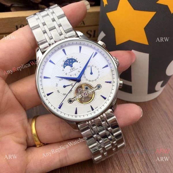 Fake IWC Portuguese Moonphase Watches 44mm Stainless Steel Fake IWC Portuguese Moonphase Watches 44mm Stainless Steel
