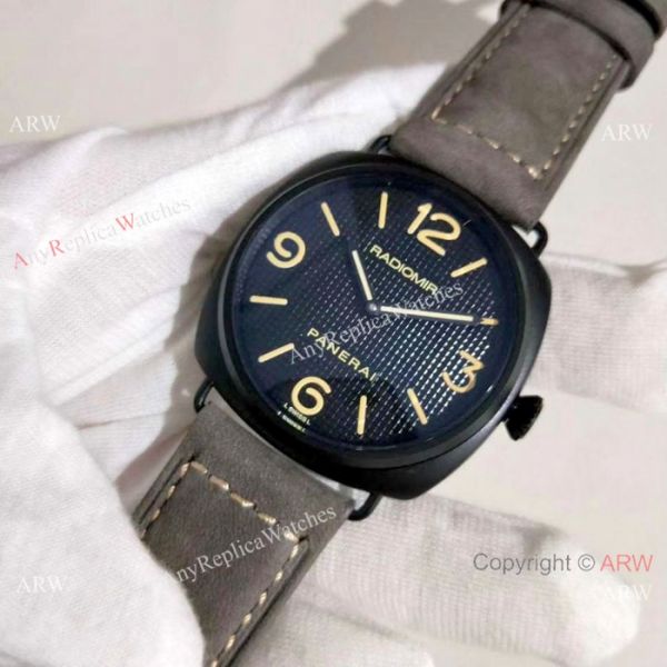 Copy Radiomir Panerai Black Case Gray Leather Band Watch PAM643 Copy Radiomir Panerai Black Case Gray Leather Band Watch PAM643