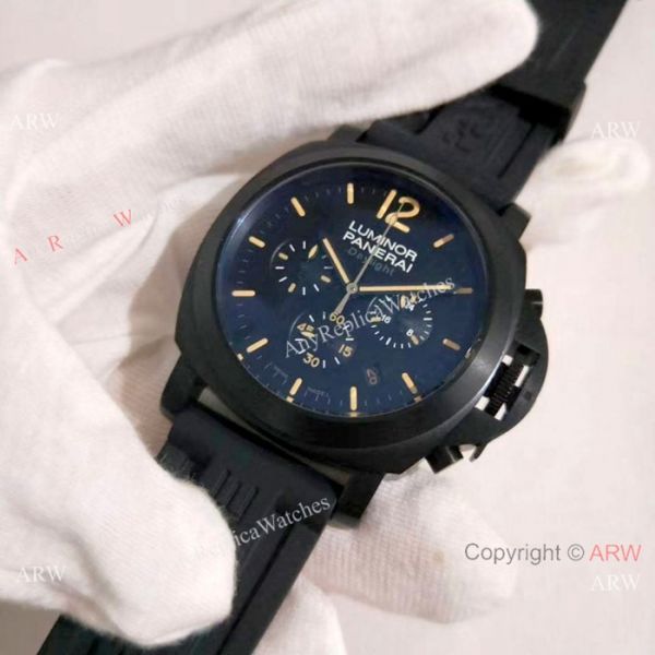 High Quality Panerai Daylight 44mm Watch All Black Chronograph Face High Quality Panerai Daylight 44mm Watch All Black Chronograph Face