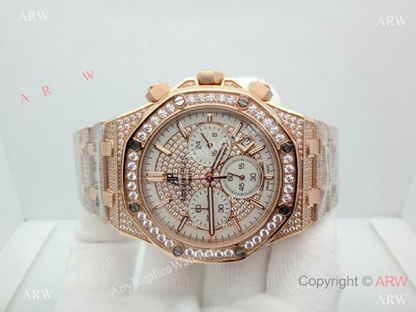 AAA Replica Audemars Piguet Royal Oak Rose Gold diamond Watches 41mm AAA Replica Audemars Piguet Royal Oak Rose Gold diamond Watches 41mm