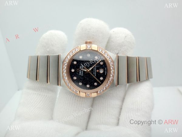 Omega Constellation Two Tone Rose Gold Sky Moon Dial Watch Omega Constellation Two Tone Rose Gold Sky Moon Dial Watch