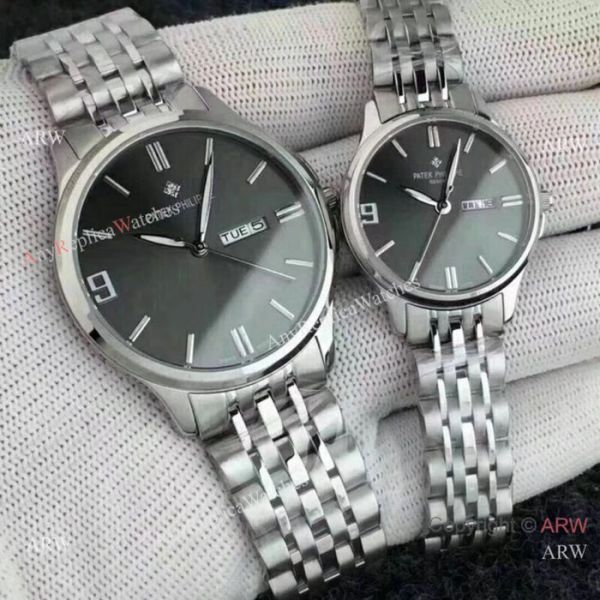 Patek Philippe Calatrava Lovers Watch Stainless Steel Silver Dial Patek Philippe Calatrava Lovers Watch Stainless Steel Silver Dial