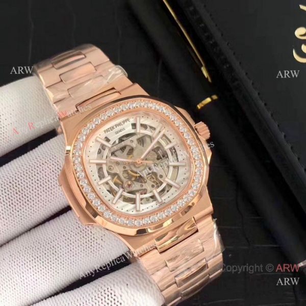Newest Replica Patek Philippe Nautilus Watches Rose Gold Hollow Newest Replica Patek Philippe Nautilus Watches Rose Gold Hollow
