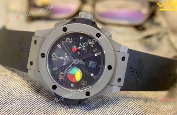 Replica Hublot Big Bang Chrono 45mm Watch Black Rubber Strap Replica Hublot Big Bang Chrono 45mm Watch Black Rubber Strap