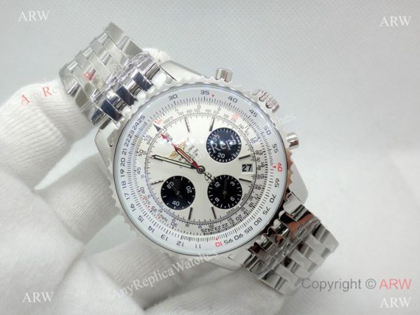 Breitling 1884 Chronometre Navitimer 01 Stainless Steel White Watch 46mm Breitling 1884 Chronometre Navitimer 01 Stainless Steel White Watch 46mm