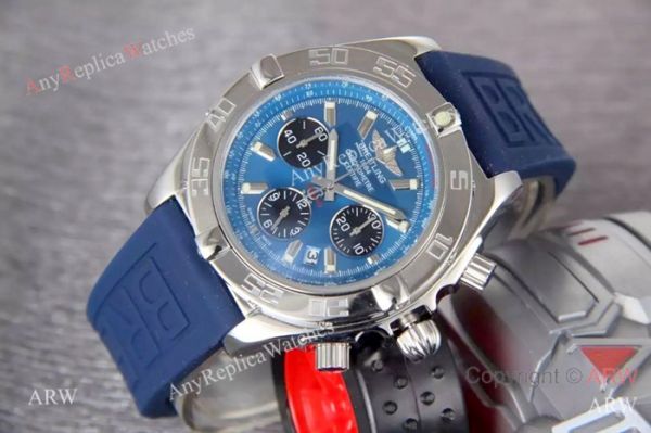 Replica Breitling Chronomat B01 Watch Blue Dial Black Rubber strap Replica Breitling Chronomat B01 Watch Blue Dial Black Rubber strap