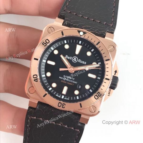 Newest Replica Bell and Ross BR03-92 Diver Bronze Watch Rose Gold Newest Replica Bell and Ross BR03-92 Diver Bronze Watch Rose Gold