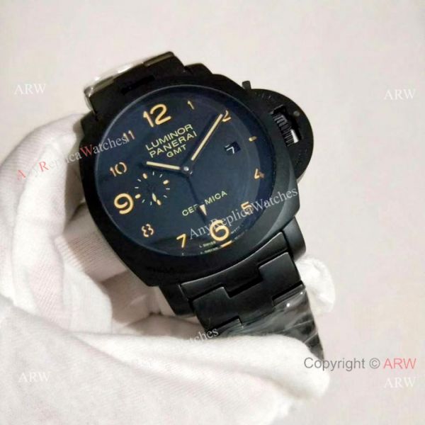 Solid Black Luminor GMT Panerai Bracelet PAM 438 Solid Black Luminor GMT Panerai Bracelet PAM 438