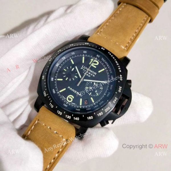 Panerai Luminor Flyback Chronograph Copy Watch Black Case Panerai Luminor Flyback Chronograph Copy Watch Black Case