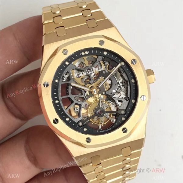 Swiss Copy Audemars Piguet Royal Oak Extra-thin Openworked Watch Yellow Gold Swiss Copy Audemars Piguet Royal Oak Extra-thin Openworked Watch Yellow Gold