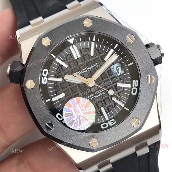 JF Swiss Replica Audemars Piguet Divers SS Black Bezel Watch 3120 Movement JF Swiss Replica Audemars Piguet Divers SS Black Bezel Watch 3120 Movement