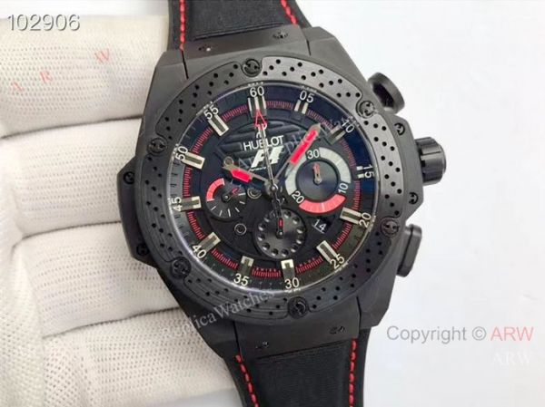 Swiss 7750 Replica Hublot F1 Replica King Power Black Case Watch Sapphire Crystal Swiss 7750 Replica Hublot F1 Replica King Power Black Case Watch Sapphire Crystal