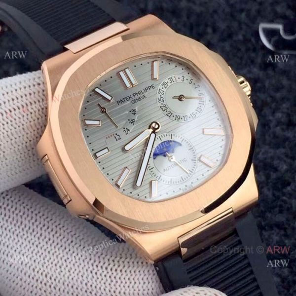 New Copy Patek Philippe Nautilus Power Reserve Rose Gold White Watches New Copy Patek Philippe Nautilus Power Reserve Rose Gold White Watches