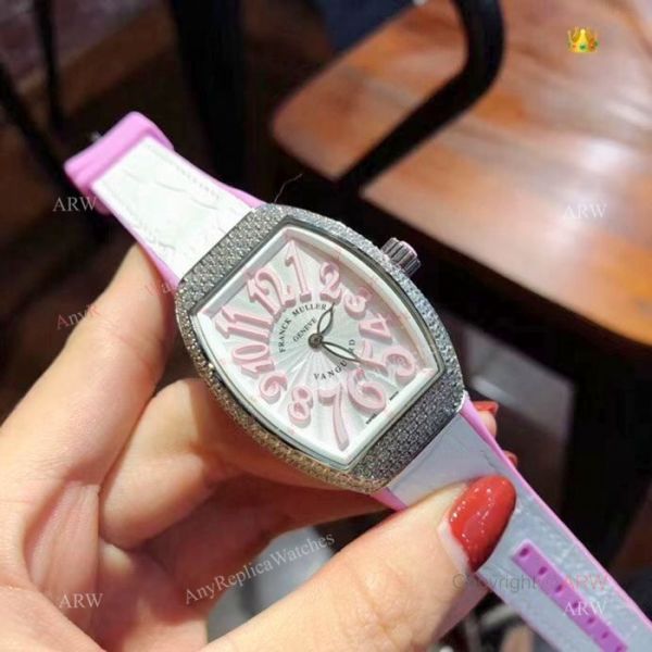 2019 Replica Franck Muller Vanguard Iced Out Watches Lady Size 2019 Replica Franck Muller Vanguard Iced Out Watches Lady Size