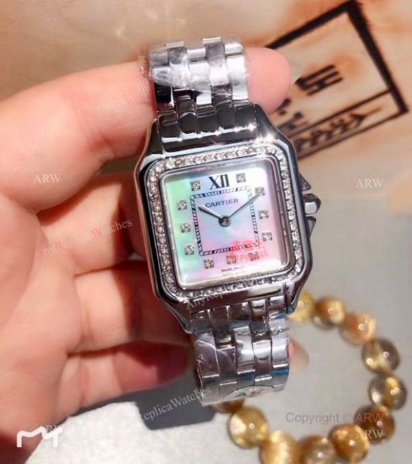 Copy Panthere De Cartier SS White MOP Dial Watches Copy Panthere De Cartier SS White MOP Dial Watches