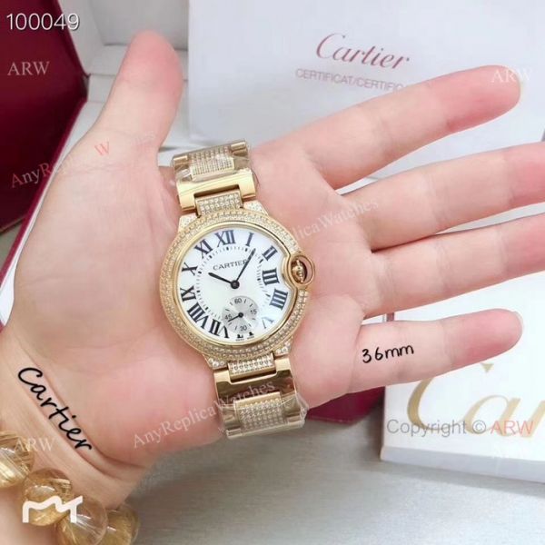 Fake Cartier Ballon Bleu Ice Out Watches 33mm Stainless steel Roman Dial Fake Cartier Ballon Bleu Ice Out Watches 33mm Stainless steel Roman Dial
