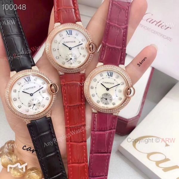 Cartier ballon bleu Diamond Watches Rose Gold White MOP Face Cartier ballon bleu Diamond Watches Rose Gold White MOP Face