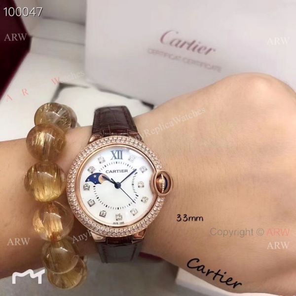 Copy Cartier Ballon Bleu Rose Gold Moonphase Watch 33mm and 36mm Copy Cartier Ballon Bleu Rose Gold Moonphase Watch 33mm and 36mm