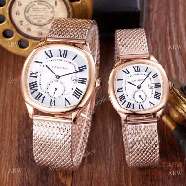 Fake Cartier Drive De Lovers Watch Rose Gold Black Dial Fake Cartier Drive De Lovers Watch Rose Gold Black Dial