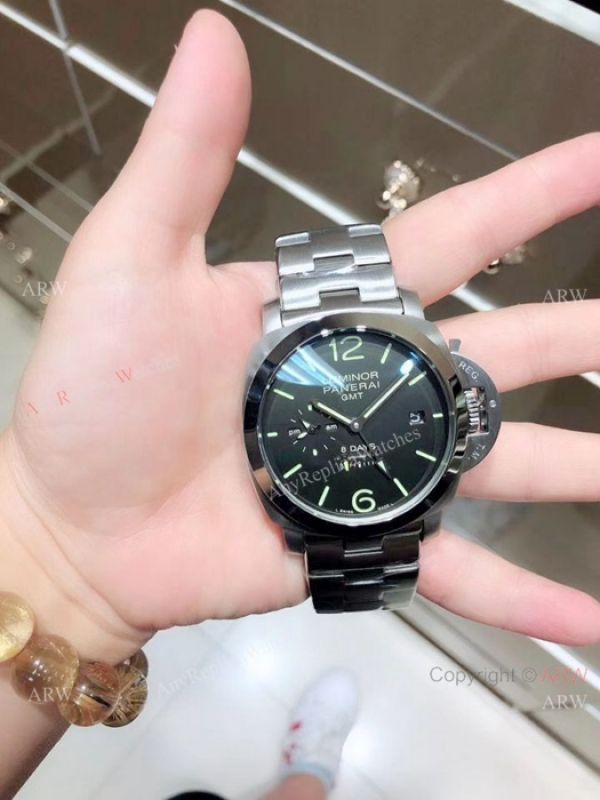 Replica Panerai Luminor GMT Watch Stainless Steel Gray Dial PAM233 Replica Panerai Luminor GMT Watch Stainless Steel Gray Dial PAM233