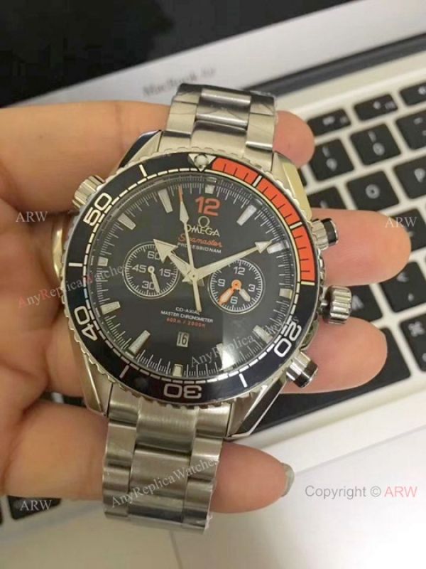 Omega Seamaster 600m Chronograph Watches SS Orange Unidirectional Bezel Omega Seamaster 600m Chronograph Watches SS Orange Unidirectional Bezel
