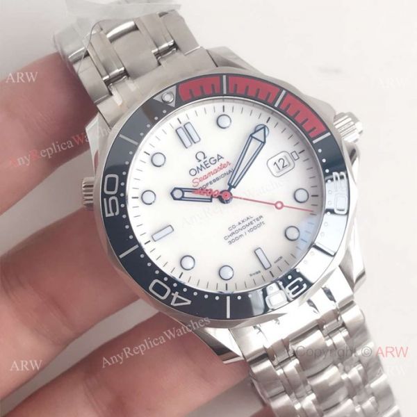 Swiss Replica Omega Seamaster Commanders 007 Watch SS BlackRed Ceramic bezel Swiss Replica Omega Seamaster Commanders 007 Watch SS BlackRed Ceramic bezel