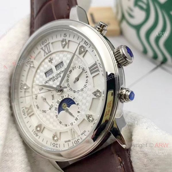 Vacheron Constantin Annual Calendar Moonphase Replica watch SS White Face Vacheron Constantin Annual Calendar Moonphase Replica watch SS White Face