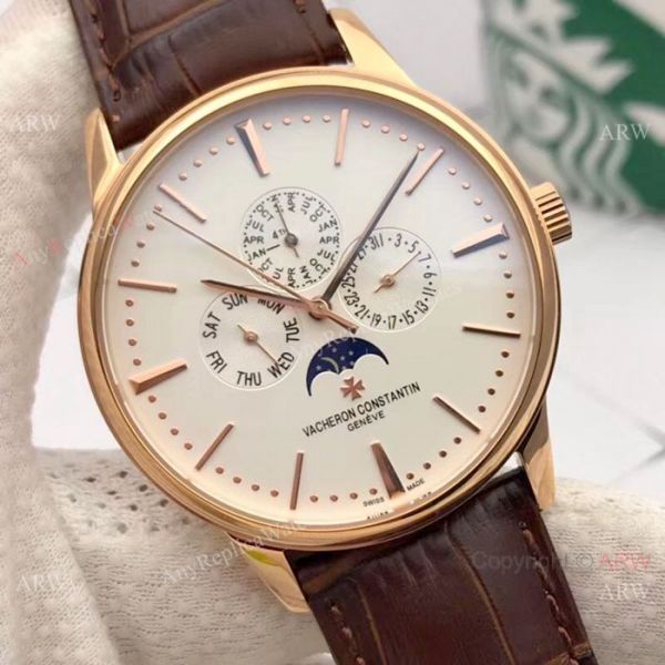 Vacheron Constantin Perpetual Calendar Copy Watches Rose Gold Black Dial Vacheron Constantin Perpetual Calendar Copy Watches Rose Gold Black Dial