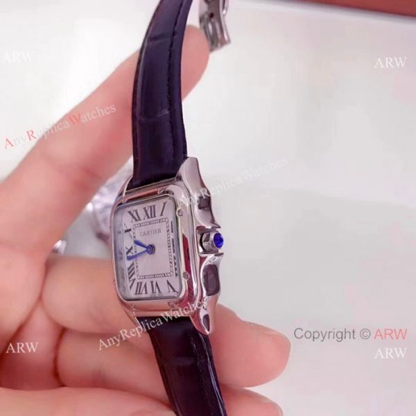 Cartier Panthere De Cartier Watch SS Black Leather Strap Cartier Panthere De Cartier Watch SS Black Leather Strap