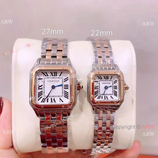 Panthere De Cartier Replica Watches Yellow Gold White Roman Dial Panthere De Cartier Replica Watches Yellow Gold White Roman Dial