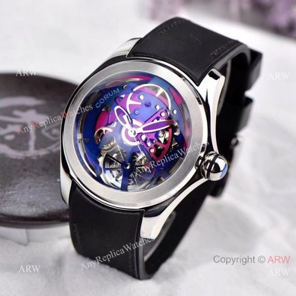 Best Replica CORUM Bubble Skeleton Watch SS Black Rubber Strap Best Replica CORUM Bubble Skeleton Watch SS Black Rubber Strap